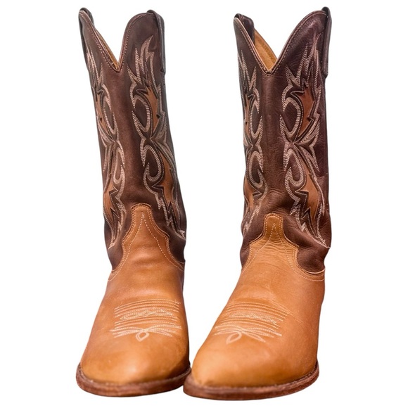 Men's Vintage J. Chisholm Dan Post Leather Western Cowboy Boots RARE Sz 10 4EE - Picture 15 of 16